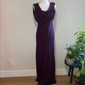 Night Way Collections Plum Cowl-Neck Maxi Dress
